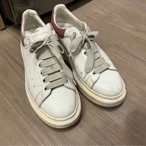 Alexander McQueen white and pink sneakers